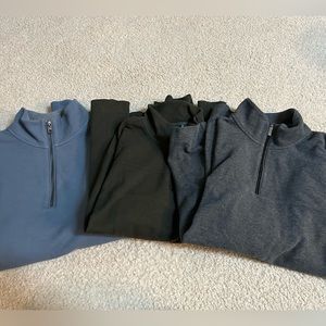 Lot of 3 Men’s quarter zips — all worn once! Size Large.